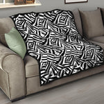 Black And White Dazzle Pattern Print Quilt