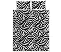 Black And White Dazzle Pattern Print Quilt Bed Set