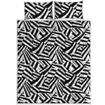 Black And White Dazzle Pattern Print Quilt Bed Set