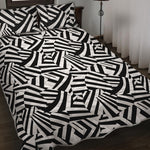 Black And White Dazzle Pattern Print Quilt Bed Set