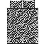 Black And White Dazzle Pattern Print Quilt Bed Set