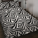 Black And White Dazzle Pattern Print Quilt Bed Set