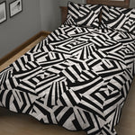 Black And White Dazzle Pattern Print Quilt Bed Set