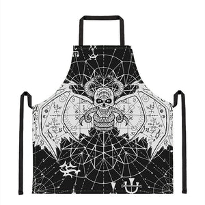 Black And White Demon Wicca Print Apron