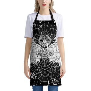 Black And White Demon Wicca Print Apron