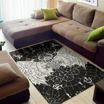 Black And White Demon Wicca Print Area Rug