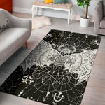 Black And White Demon Wicca Print Area Rug