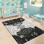 Black And White Demon Wicca Print Area Rug