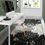 Black And White Demon Wicca Print Area Rug