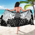 Black And White Demon Wicca Print Beach Sarong Wrap