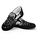 Black And White Demon Wicca Print Black Slip On Sneakers