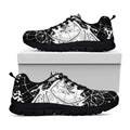 Black And White Demon Wicca Print Black Running Shoes