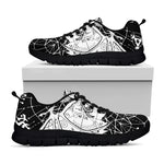 Black And White Demon Wicca Print Black Sneakers