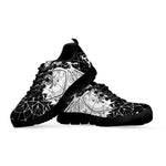 Black And White Demon Wicca Print Black Sneakers