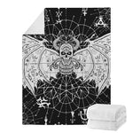 Black And White Demon Wicca Print Blanket