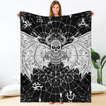 Black And White Demon Wicca Print Blanket