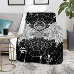 Black And White Demon Wicca Print Blanket