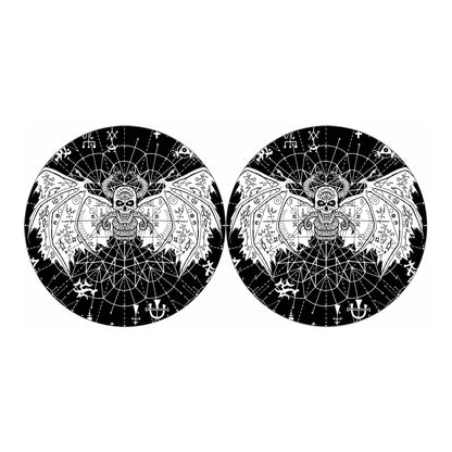Black And White Demon Wicca Print Car Coasters