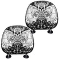 Black And White Demon Wicca Print Car Headrest Covers