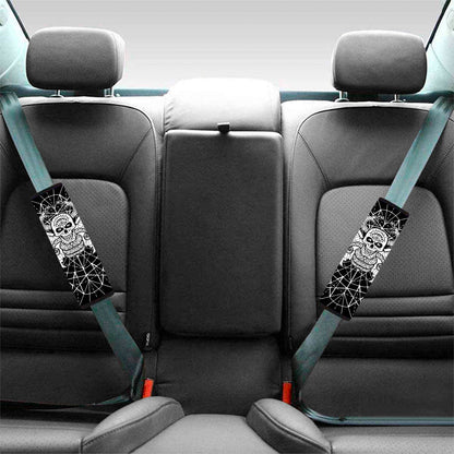 Black And White Demon Wicca Print Car Seat Belt Covers