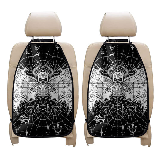 Black And White Demon Wicca Print Car Seat Organizers