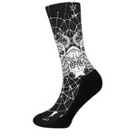 Black And White Demon Wicca Print Crew Socks