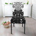 Black And White Demon Wicca Print Dining Chair Slipcover