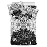 Black And White Demon Wicca Print Duvet Cover Bedding Set