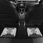 Black And White Demon Wicca Print Front and Back Car Floor Mats
