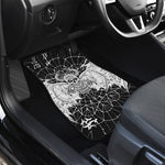 Black And White Demon Wicca Print Front Car Floor Mats