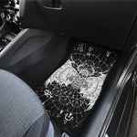 Black And White Demon Wicca Print Front Car Floor Mats