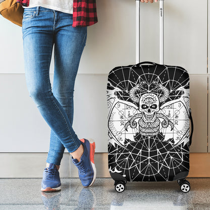 Black And White Demon Wicca Print Luggage Cover