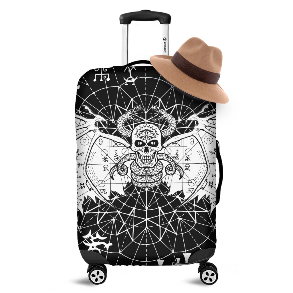Black And White Demon Wicca Print Luggage Cover