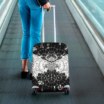 Black And White Demon Wicca Print Luggage Cover
