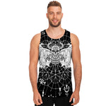 Black And White Demon Wicca Print Men's Tank Top