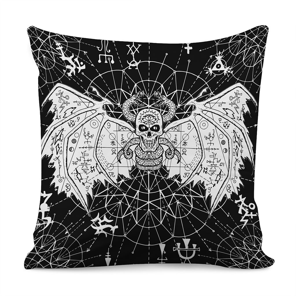 Black And White Demon Wicca Print Pillow Cover
