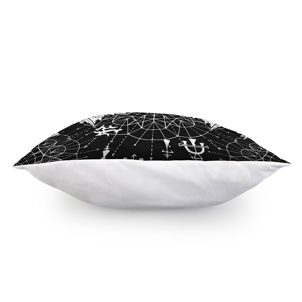 Black And White Demon Wicca Print Pillow Cover