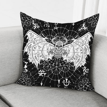 Black And White Demon Wicca Print Pillow Cover