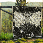 Black And White Demon Wicca Print Quilt
