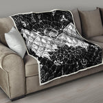 Black And White Demon Wicca Print Quilt