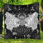 Black And White Demon Wicca Print Quilt