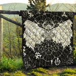 Black And White Demon Wicca Print Quilt