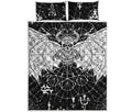 Black And White Demon Wicca Print Quilt Bed Set