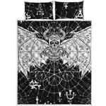 Black And White Demon Wicca Print Quilt Bed Set