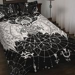 Black And White Demon Wicca Print Quilt Bed Set