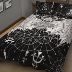 Black And White Demon Wicca Print Quilt Bed Set
