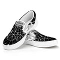Black And White Demon Wicca Print White Slip On Sneakers