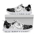 Black And White Demon Wicca Print White Running Shoes