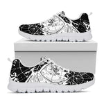 Black And White Demon Wicca Print White Sneakers