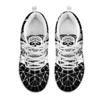 Black And White Demon Wicca Print White Sneakers
